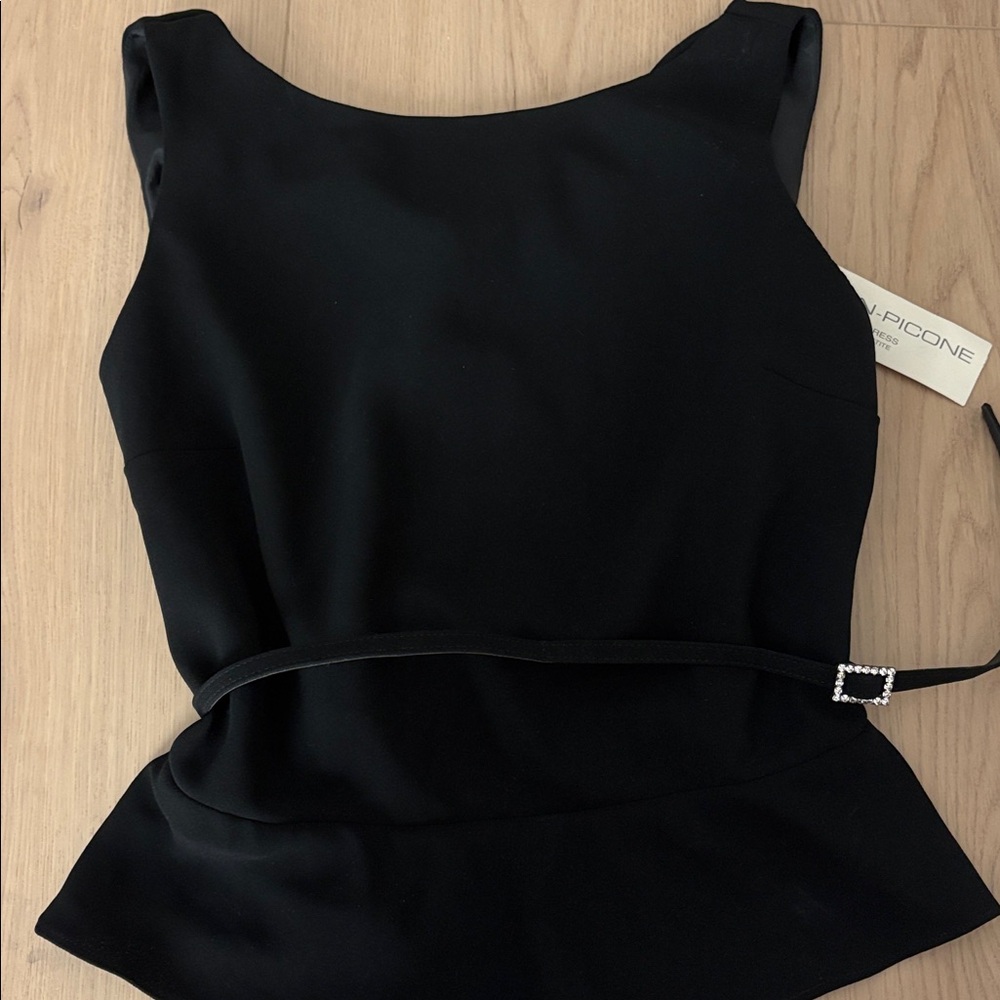 Evan Picone Classic Black Dress with Belt